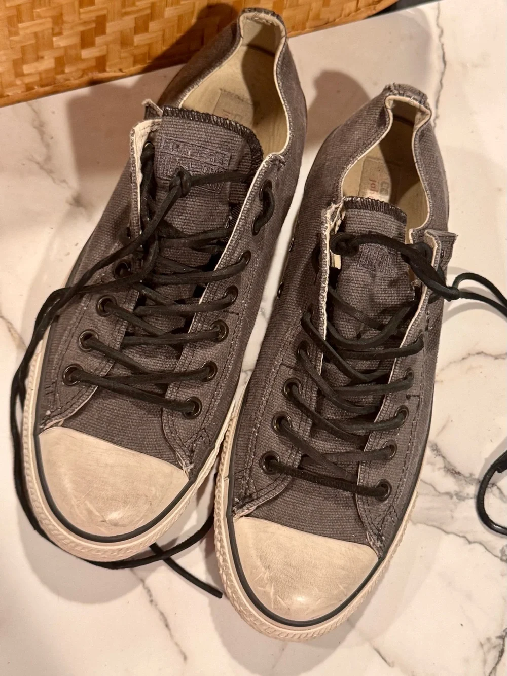 SOLD‼️Converse x John Varvatos Low-Top Canvas Sneakers Charcoal Gray 142950C - Picture 4 of 9
